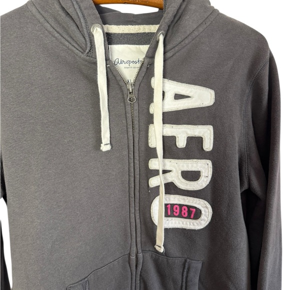 Aeropostale 87 Aero California Full Zip Appliqué Y2K Hoodie Sweatshirt XL - Picture 4 of 6
